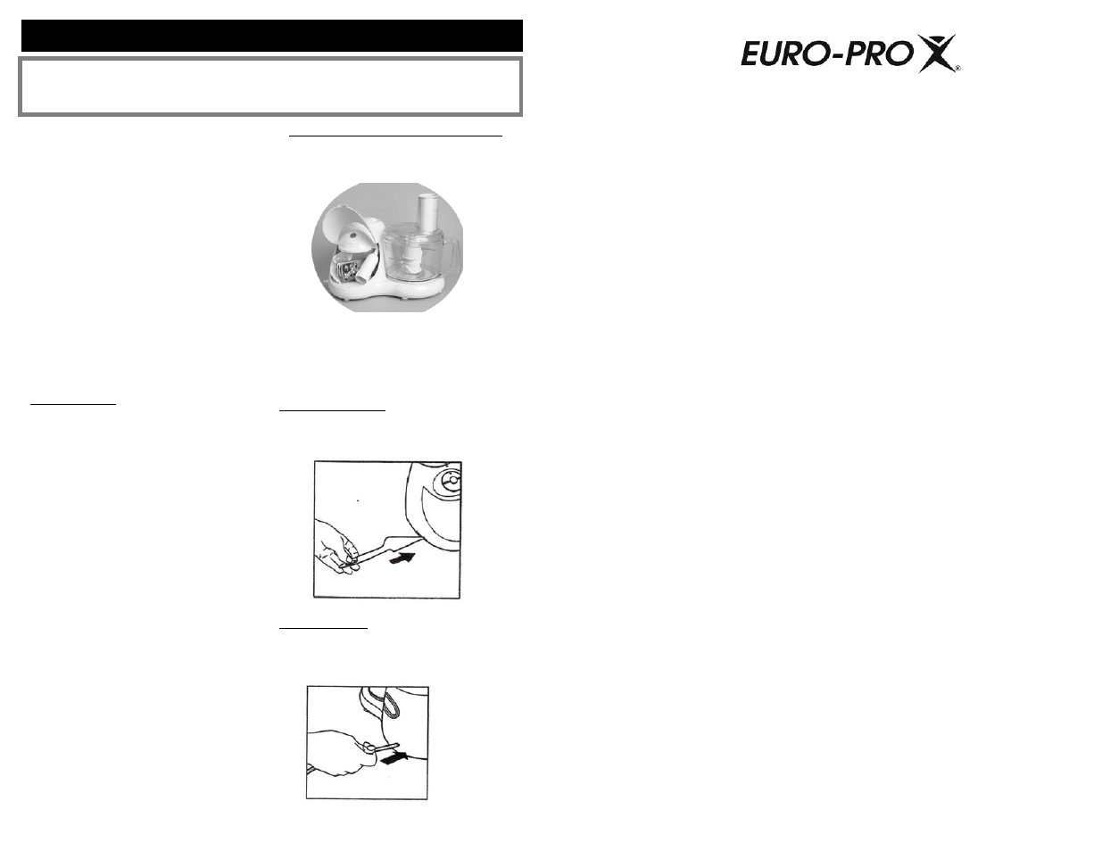 One (1) year limited warranty, Cleaning & maintenance | Euro-Pro EP96W User Manual | Page 7 / 7