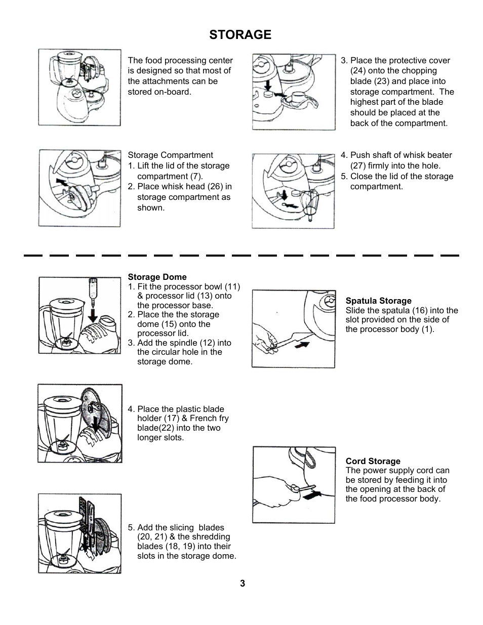 Storage | Euro-Pro EKP110 User Manual | Page 5 / 13