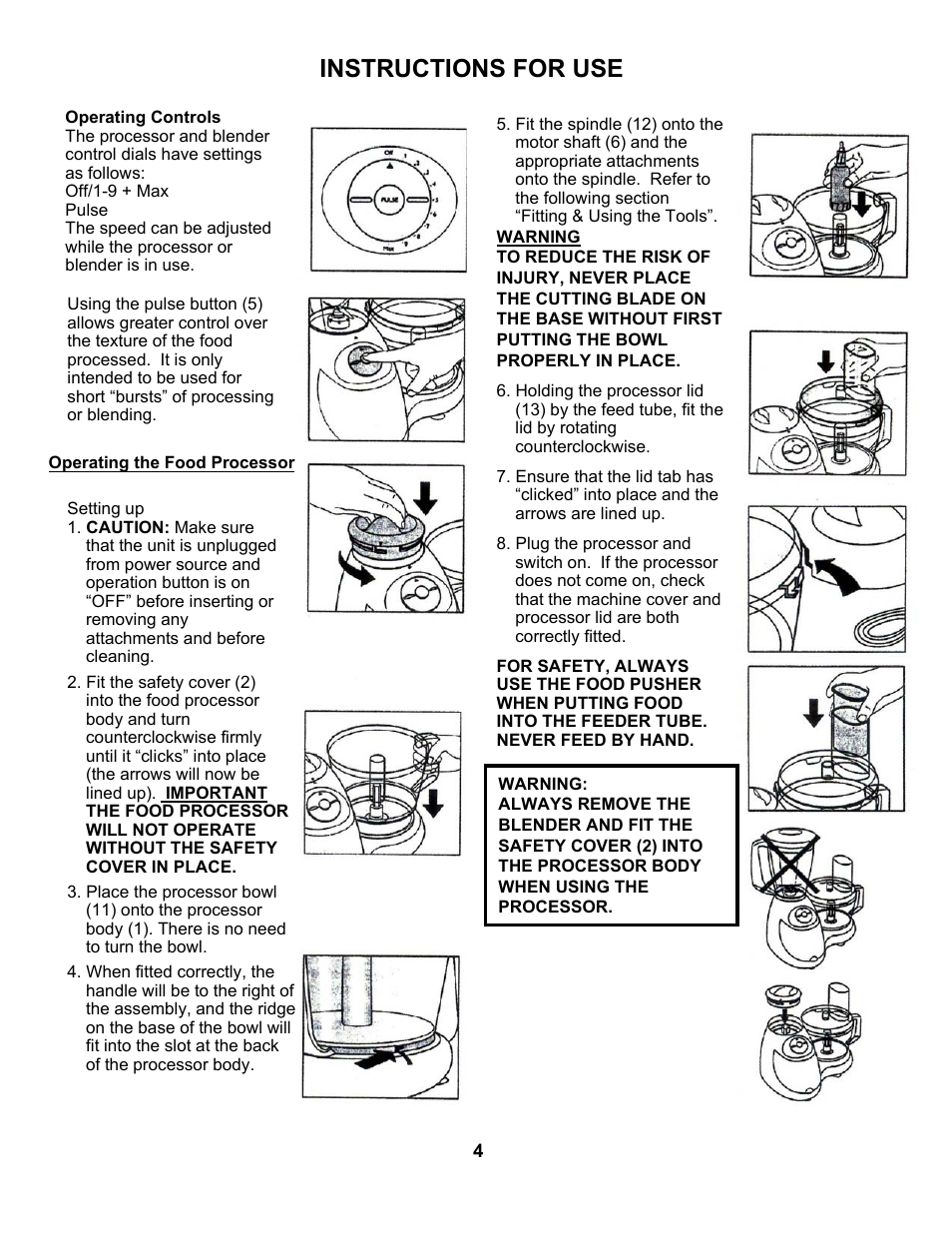 Instructions for use | Euro-Pro EKP110 User Manual | Page 6 / 13