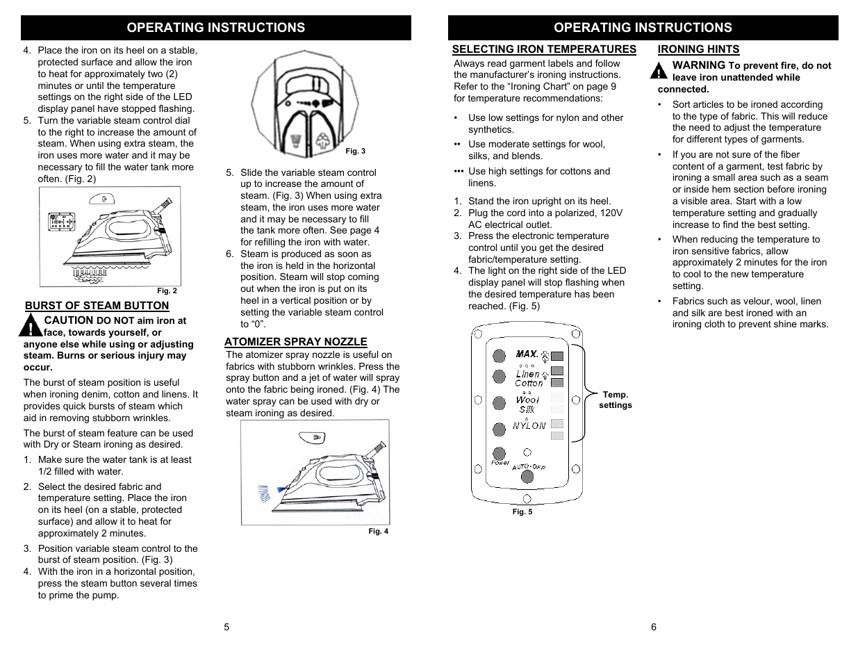 Operating instructions | Euro-Pro POWERPRO GI468H User Manual | Page 6 / 6