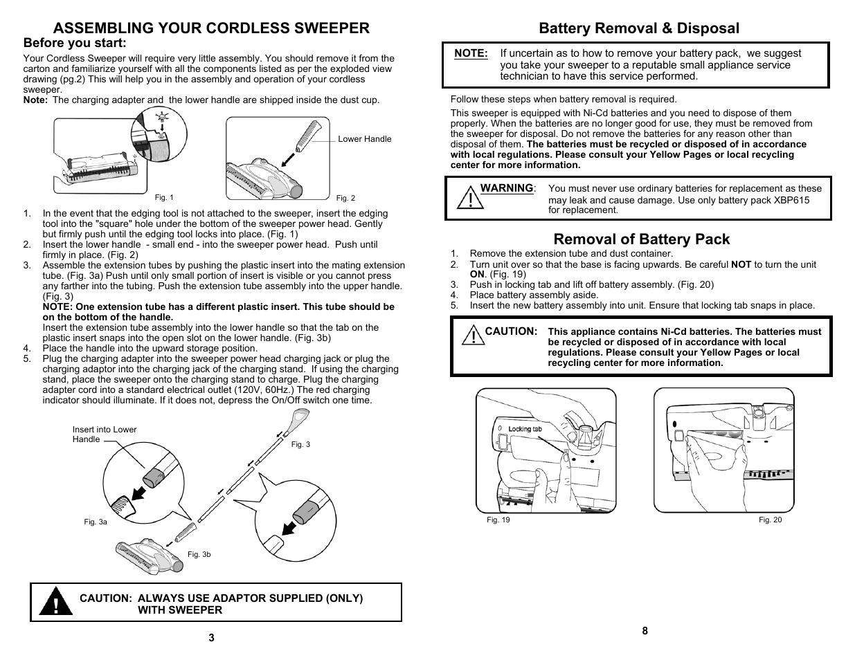 Removal of battery pack, Before you start | Euro-Pro ULTRASHARK UV627 User Manual | Page 4 / 6