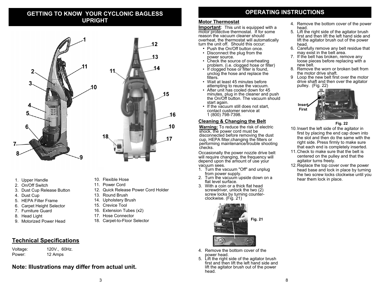 Euro-Pro SHARK PURSUIT UV209B User Manual | Page 4 / 6