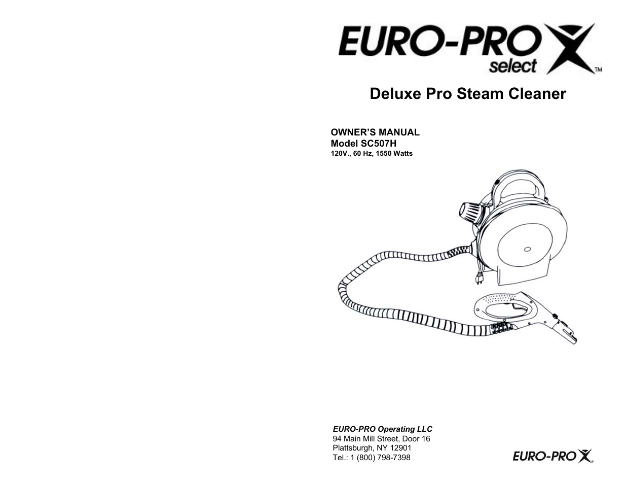 Euro-Pro SC507H User Manual | 8 pages