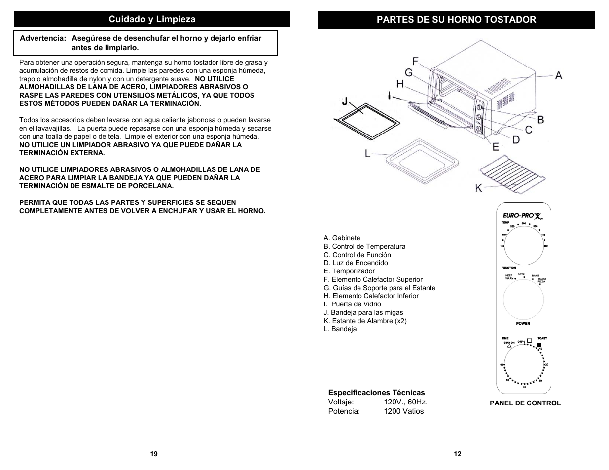 Euro-Pro TO284L User Manual | Page 13 / 16