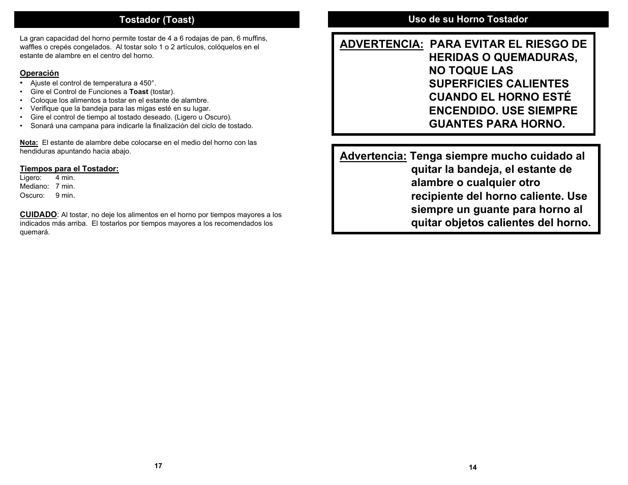 Euro-Pro TO284L User Manual | Page 15 / 16