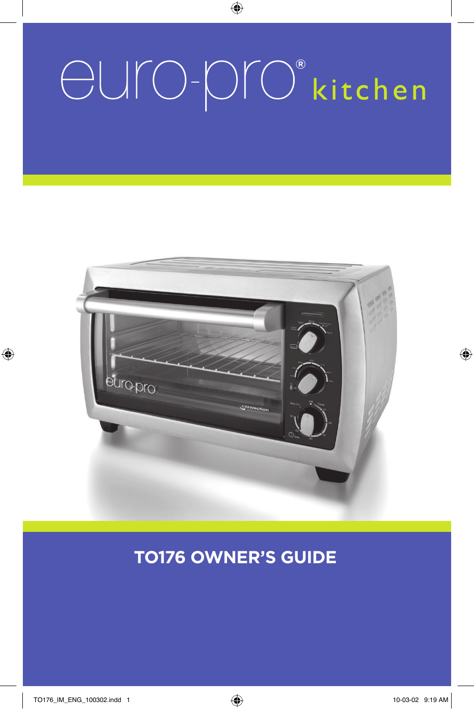 Euro-Pro TO176 User Manual | 11 pages
