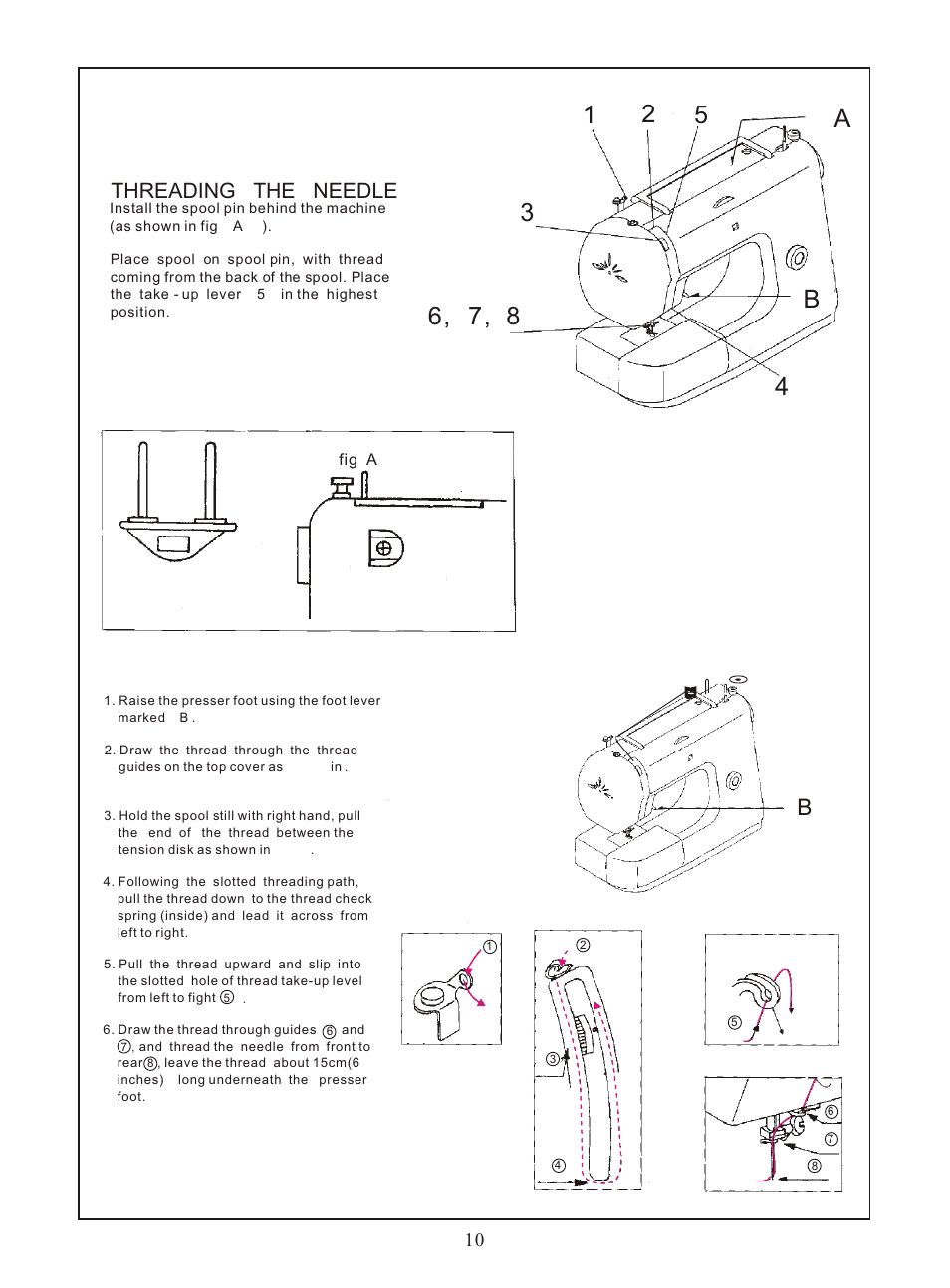 Threading the needle | Euro-Pro 372  EN User Manual | Page 11 / 21