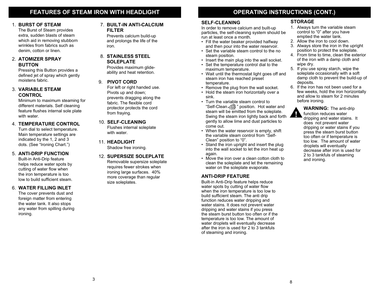 Euro-Pro GI492H User Manual | Page 4 / 6