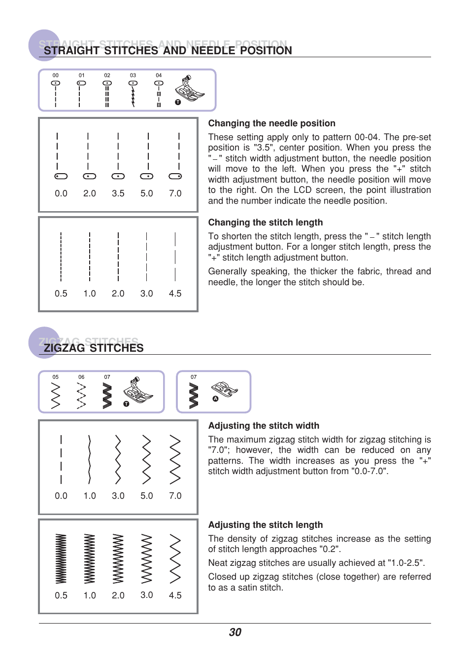 Straight stitches and needle position | Euro-Pro 9110 User Manual | Page 35 / 79