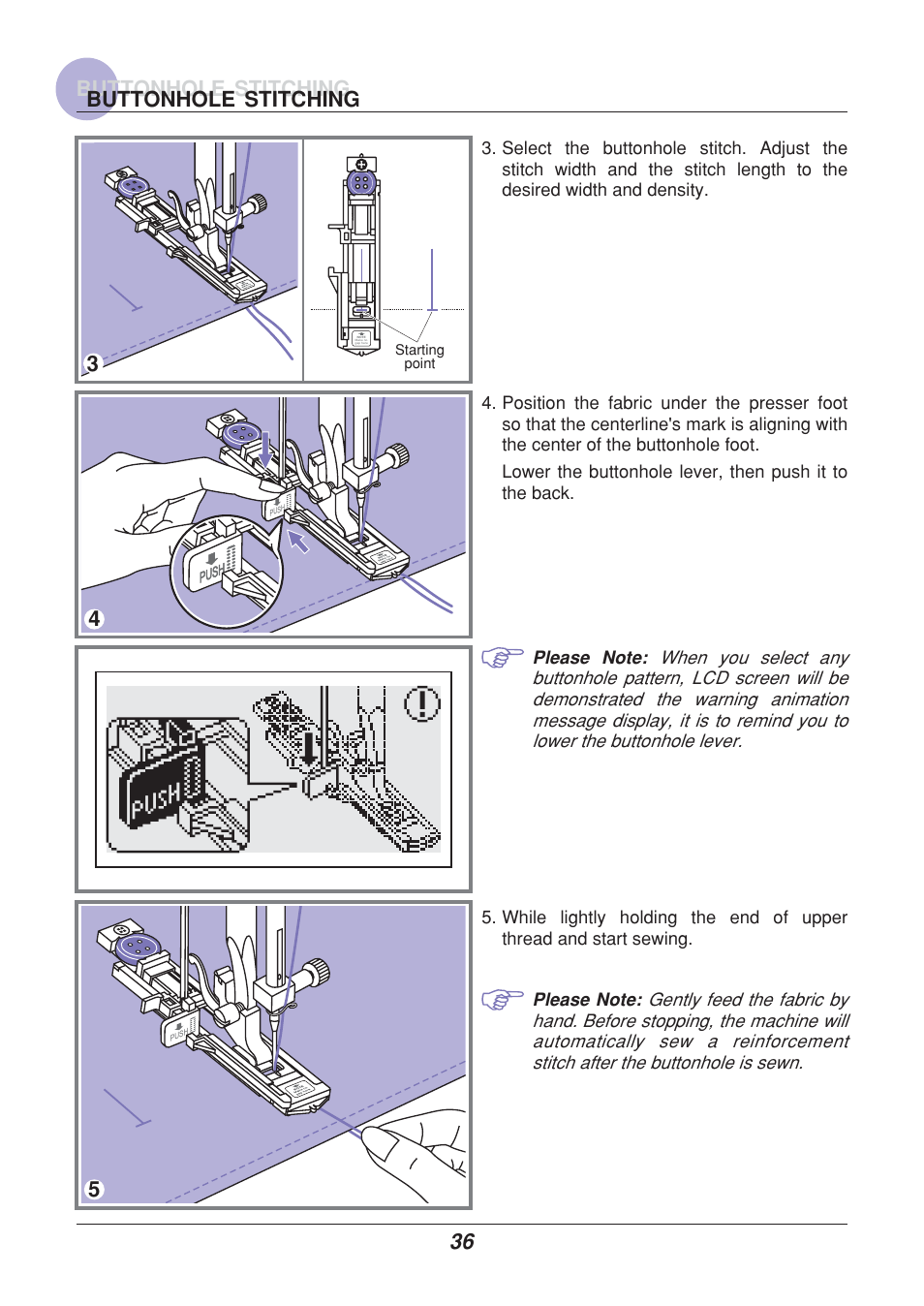 3buttonhole stitching buttonhole stitching | Euro-Pro 9110 User Manual | Page 41 / 79
