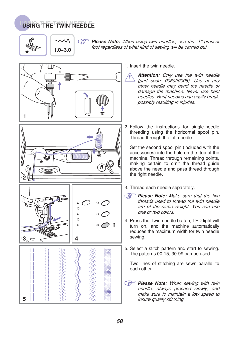 1using the twin needle using the twin needle | Euro-Pro 9110 User Manual | Page 63 / 79