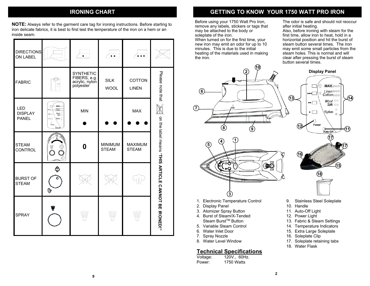 Euro-Pro GI495E User Manual | Page 3 / 6