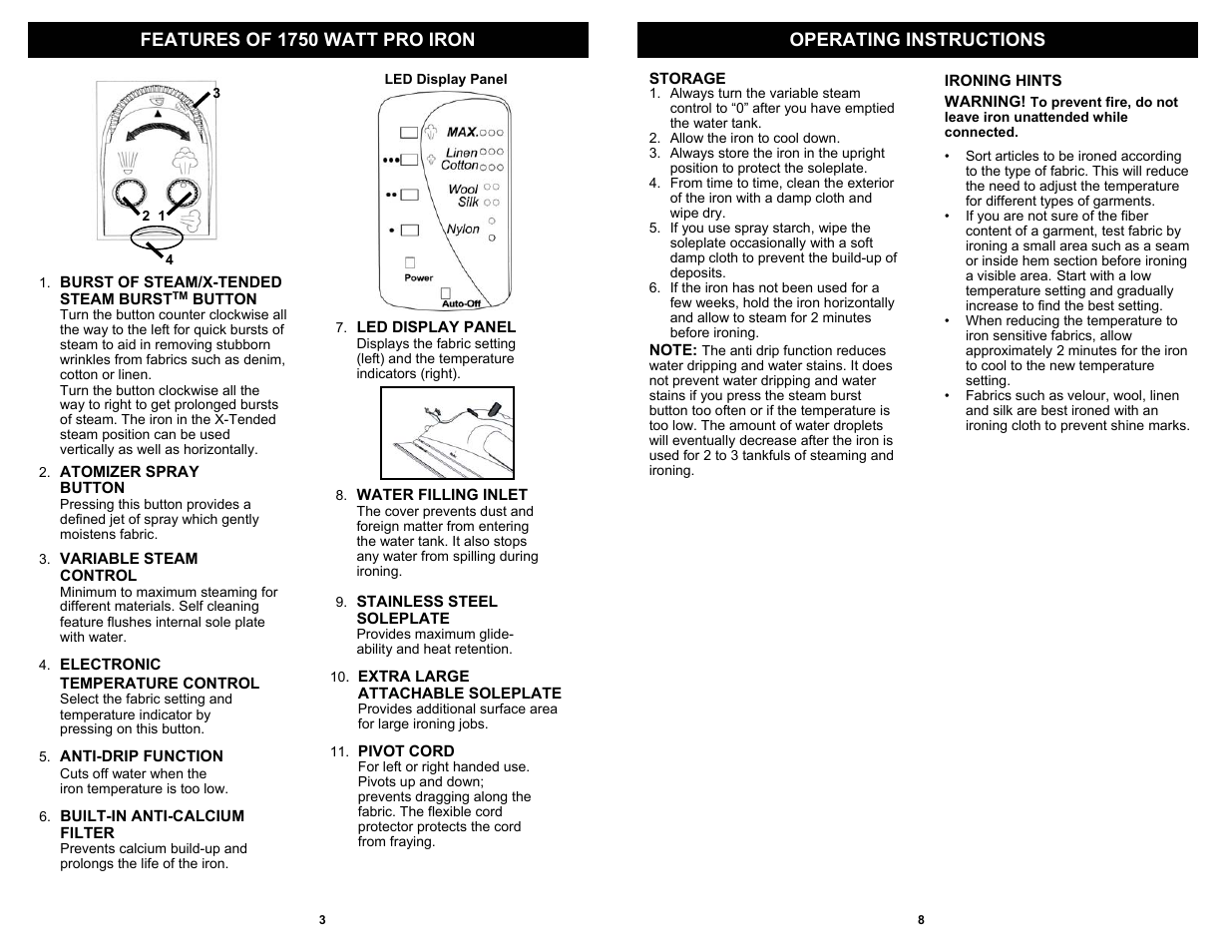 Euro-Pro GI495E User Manual | Page 4 / 6