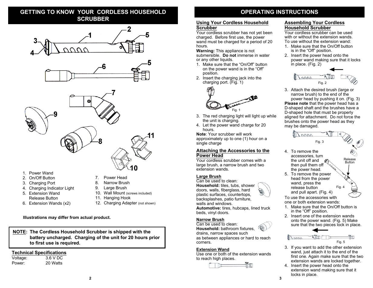 Euro-Pro CORDLESS HOUSEHOLD SCRUBBER SB77H User Manual | Page 4 / 4