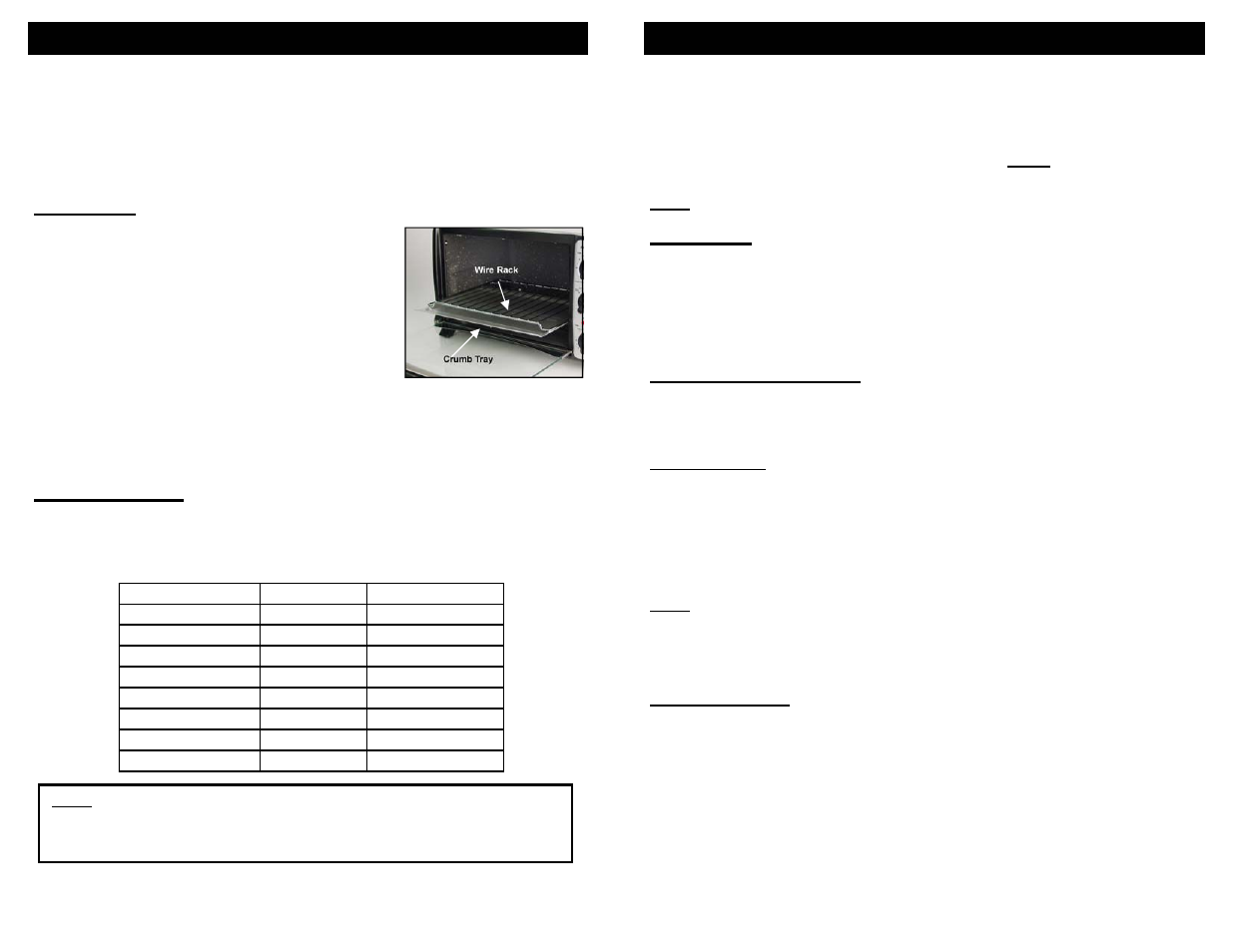 Slide number 4, Broiling with convection, Operation | Broiling guide, Baking with convection, Baking guide | Euro-Pro TO289 User Manual | Page 4 / 6