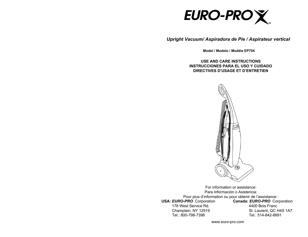 Euro-Pro EP704 User Manual | 14 pages