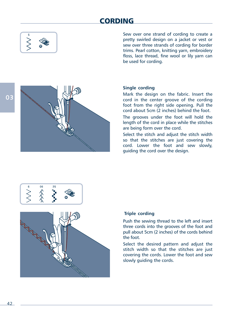 Cording | Euro-Pro INTELLI SEW 9136C User Manual | Page 44 / 68