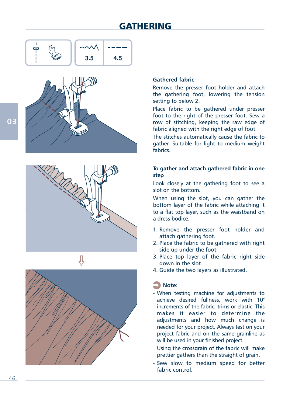 Gathering | Euro-Pro INTELLI SEW 9136C User Manual | Page 48 / 68