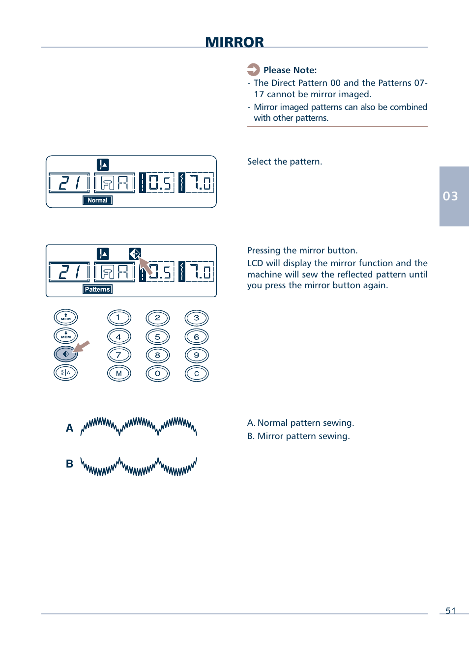 Mirror | Euro-Pro INTELLI SEW 9136C User Manual | Page 53 / 68