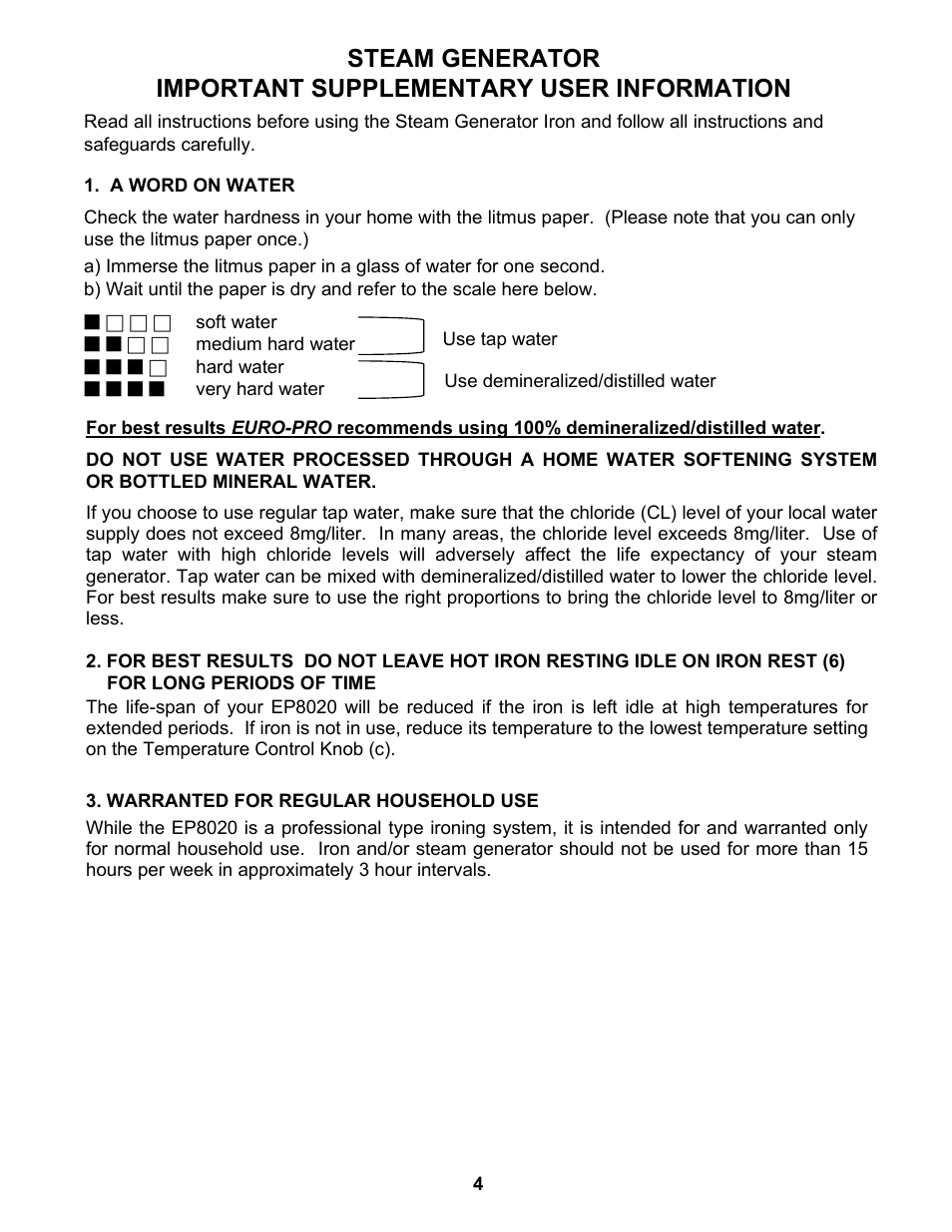 Euro-Pro EP8020 User Manual | Page 6 / 13