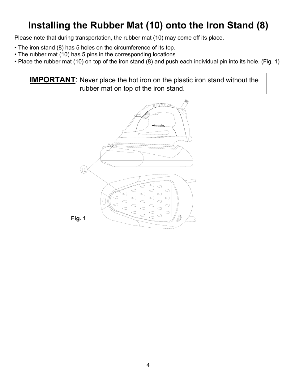 Euro-Pro STEAM STATION EP7005 User Manual | Page 7 / 17