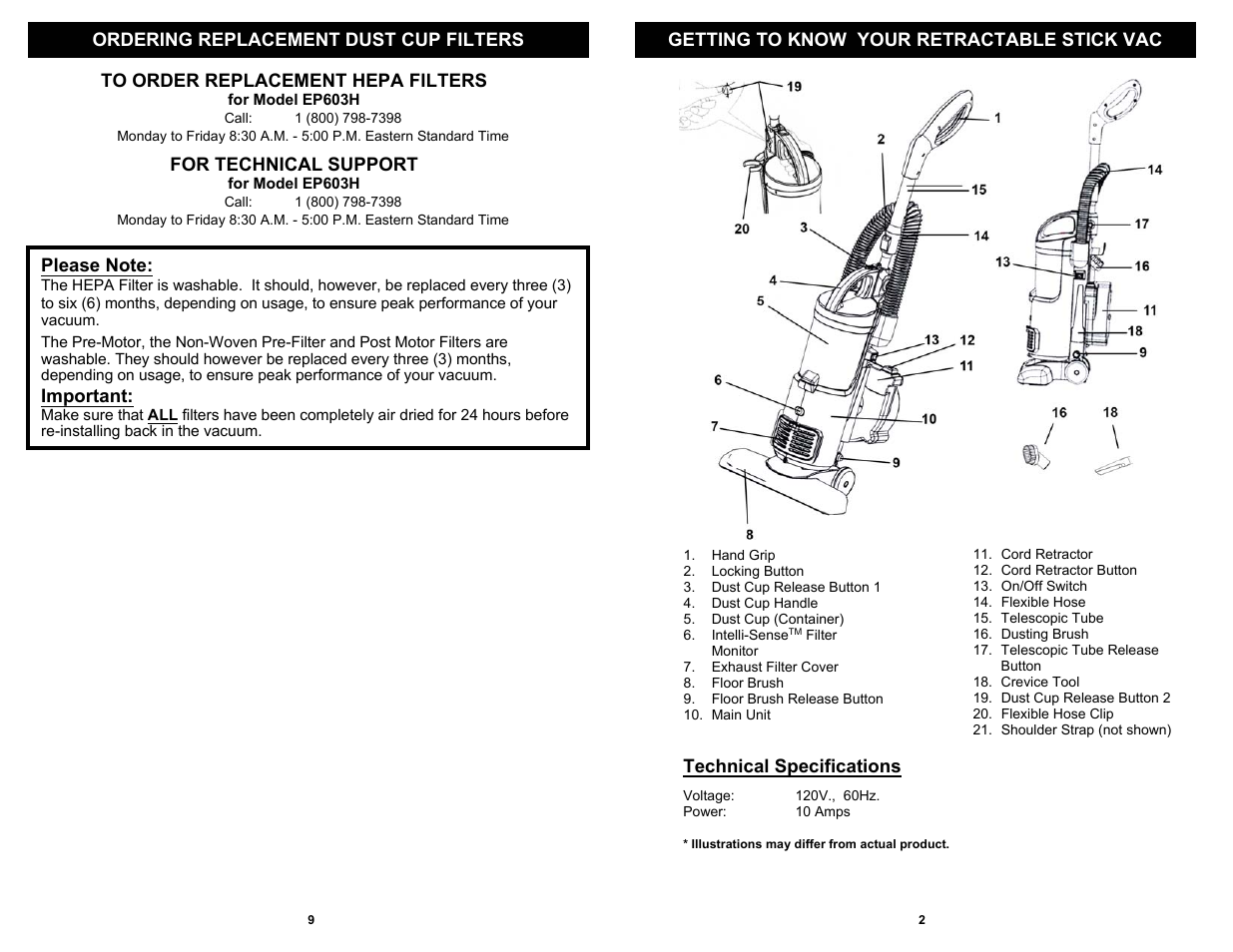 Euro-Pro EP603H User Manual | Page 3 / 6