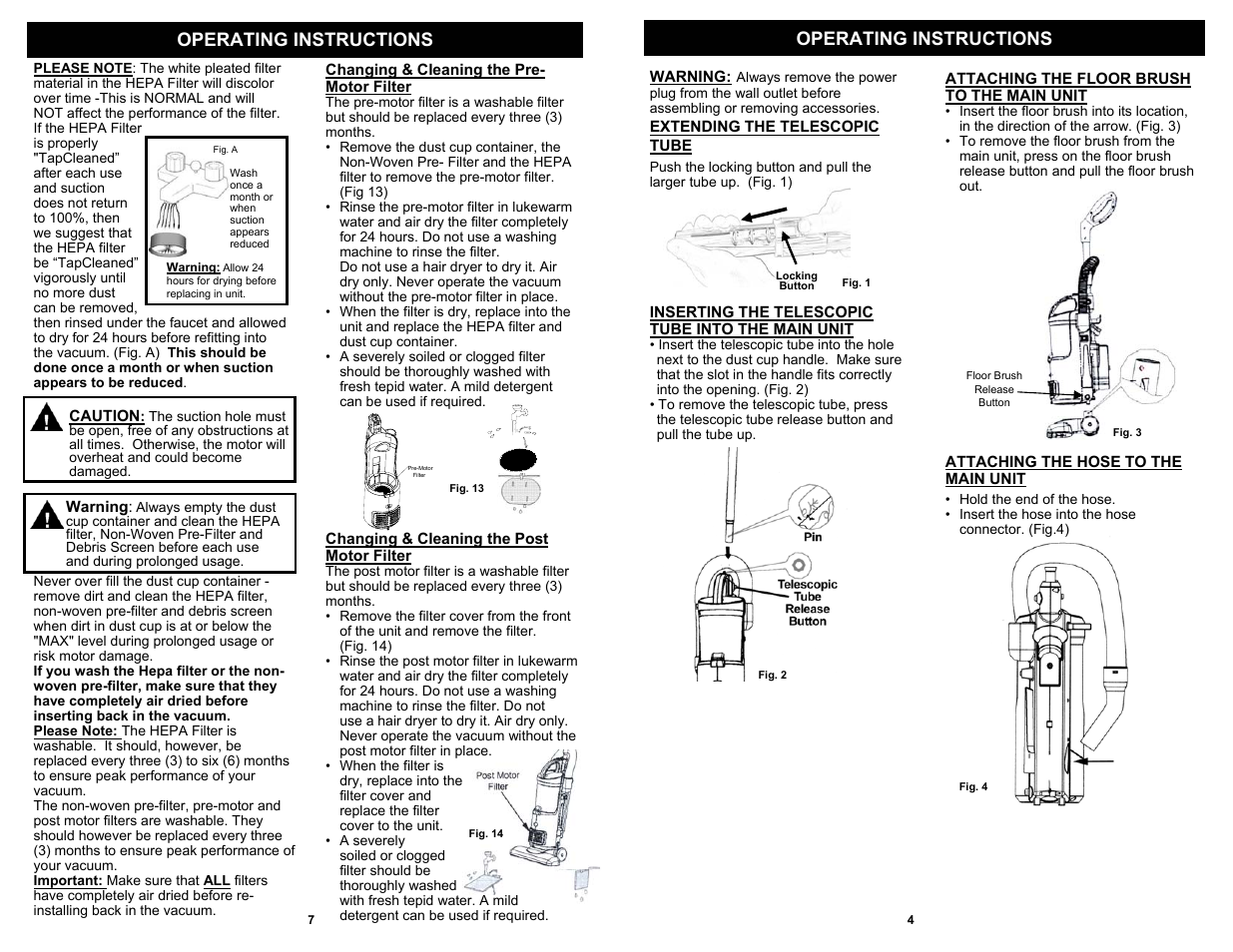 Operating instructions | Euro-Pro EP603H User Manual | Page 5 / 6