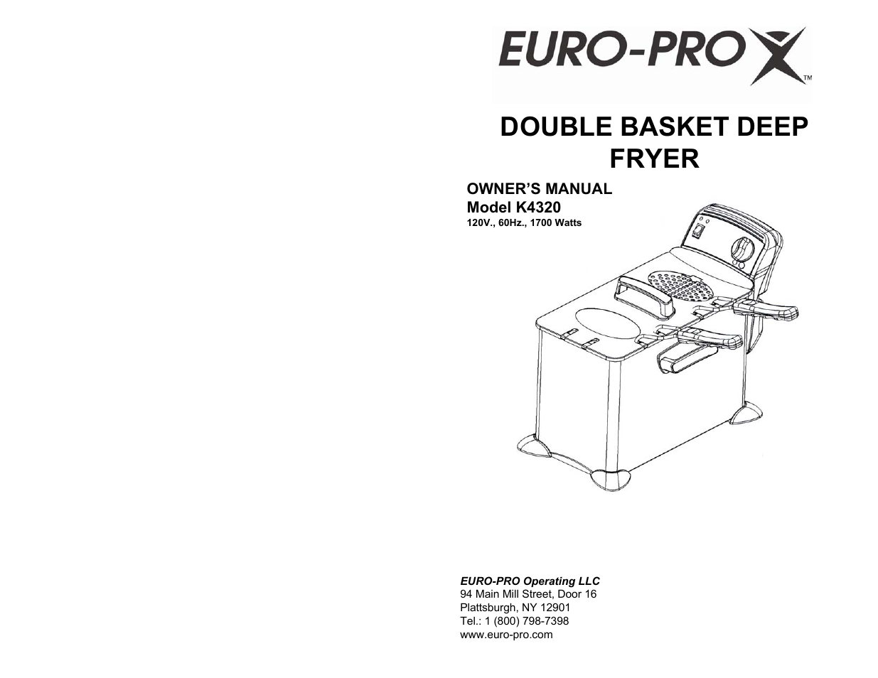 Euro-Pro K4320 User Manual | 6 pages