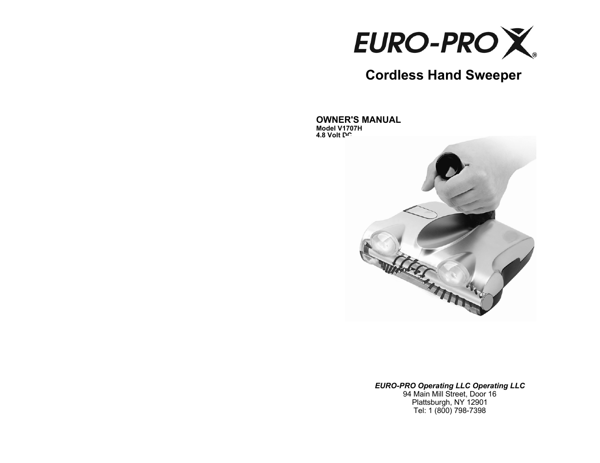 Euro-Pro V1707H User Manual | 6 pages