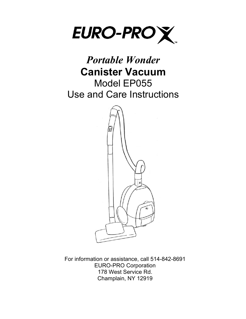 Euro-Pro EP055 User Manual | 13 pages