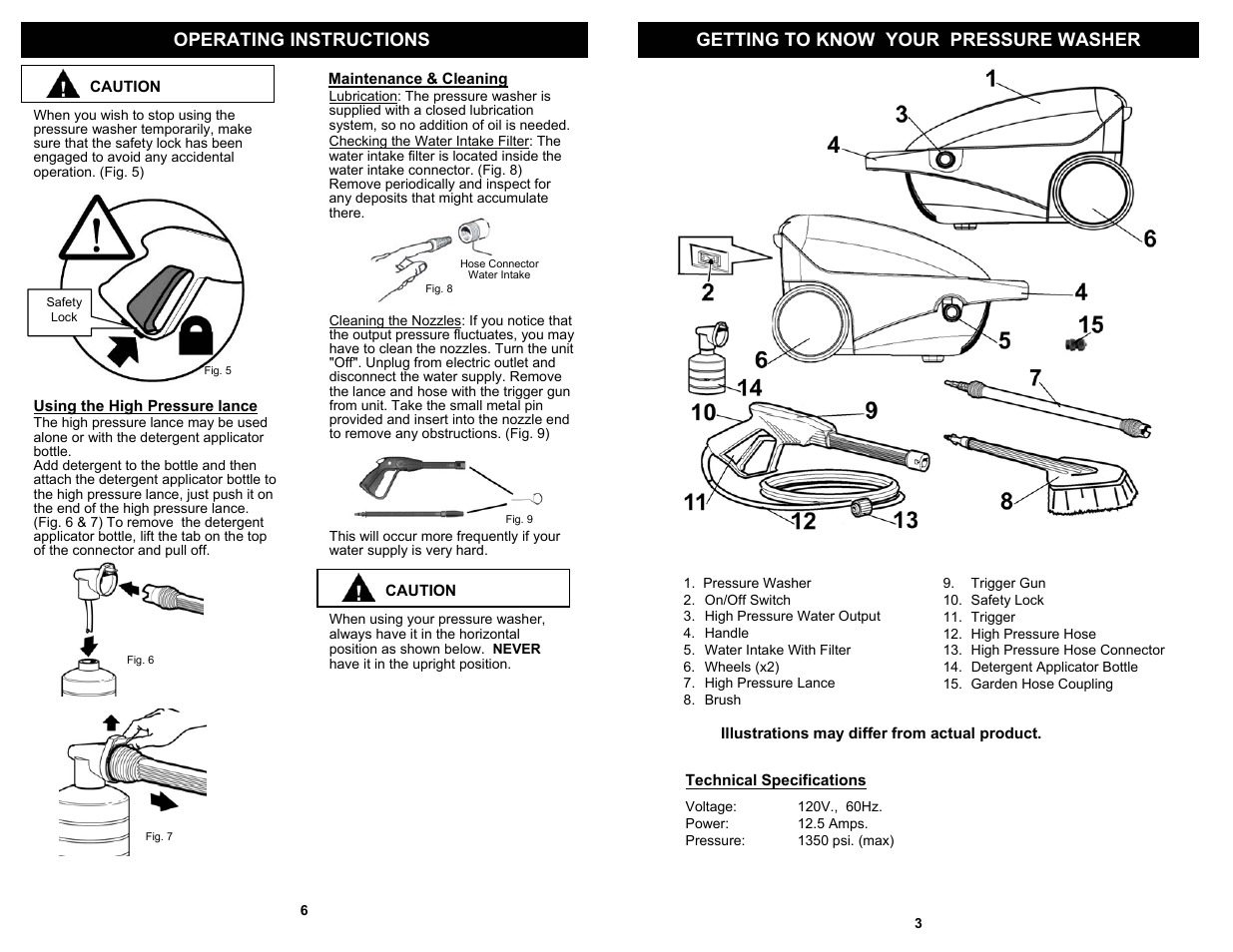 Operating instructions | Euro-Pro VPW39 User Manual | Page 5 / 6