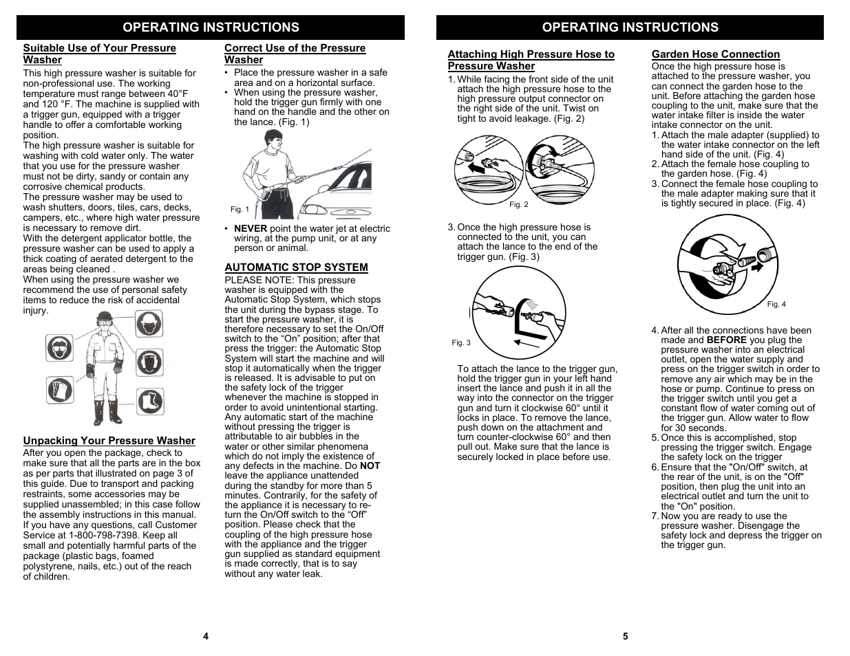 Operating instructions | Euro-Pro VPW39 User Manual | Page 6 / 6