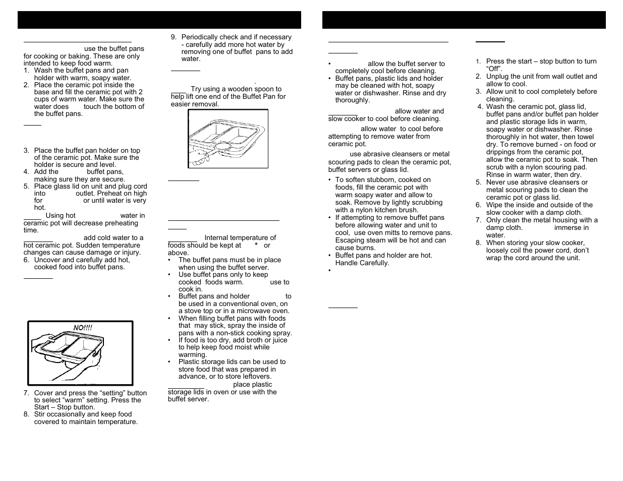 Buffet server, Cleaning & maintenance | Euro-Pro KC272CF User Manual | Page 8 / 8