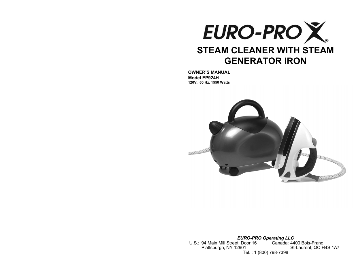 Euro-Pro EP924H User Manual | 10 pages