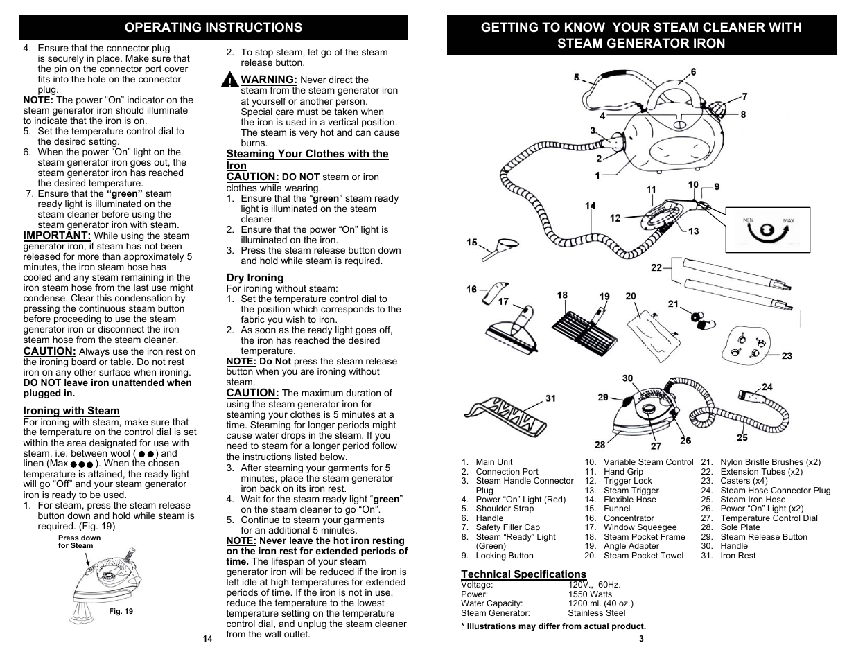 Operating instructions | Euro-Pro EP924H User Manual | Page 5 / 10