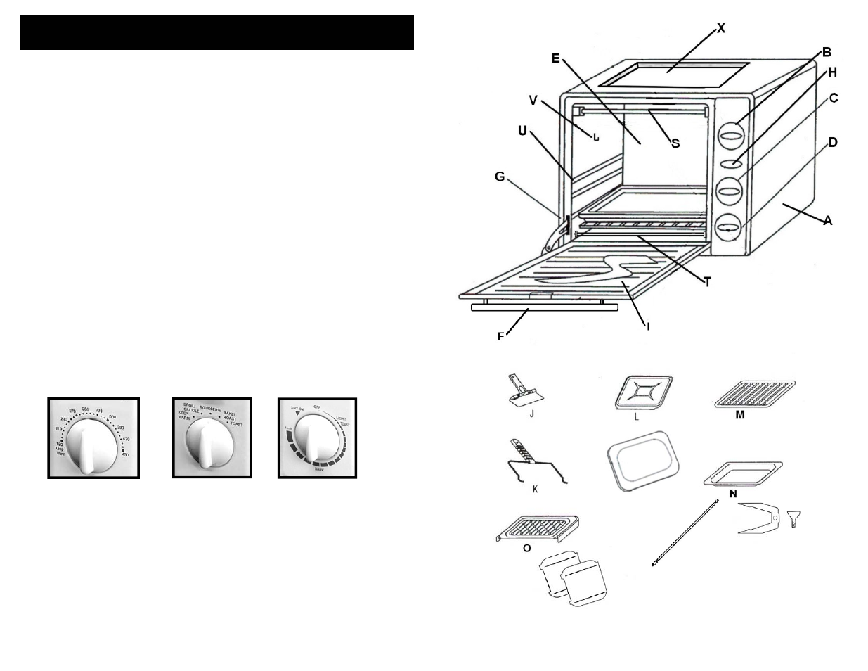 Slide number 3, Toaster oven with rotisserie, Griddle | Main components | Euro-Pro TO280 User Manual | Page 3 / 8