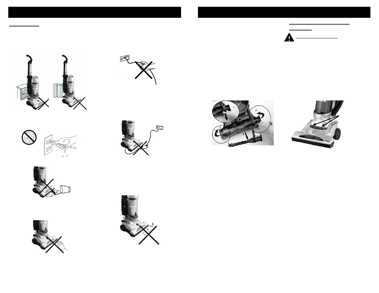 Precautionary measures, Consignes d’utilisation | Euro-Pro SHARK V1310PT User Manual | Page 4 / 20