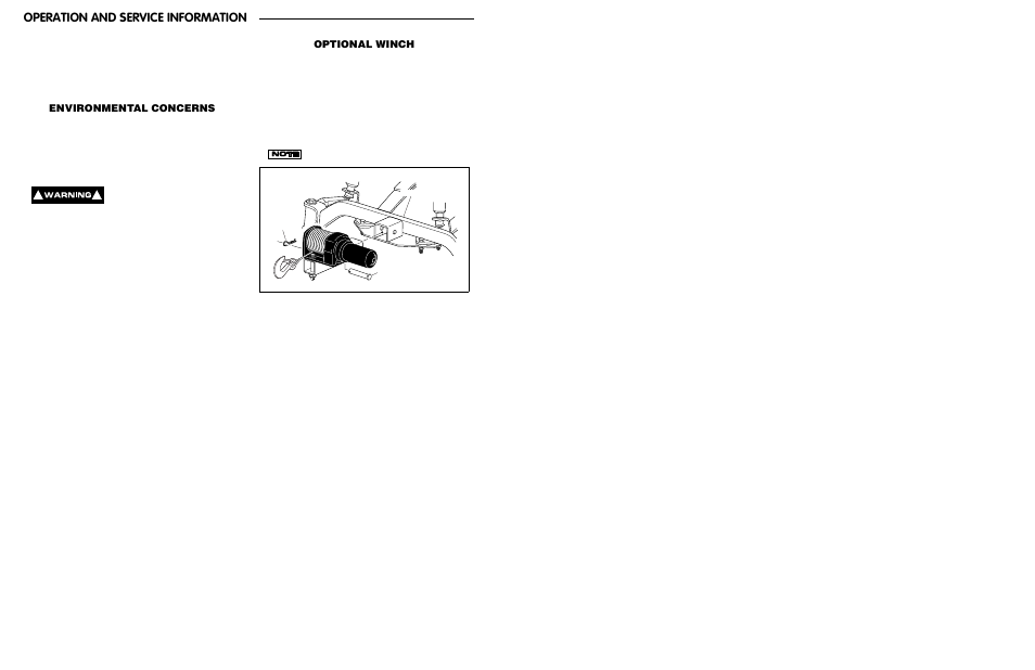 Operation and service information, Environmental concerns, Optional winch | E-Z-GO ST 480 User Manual | Page 12 / 66