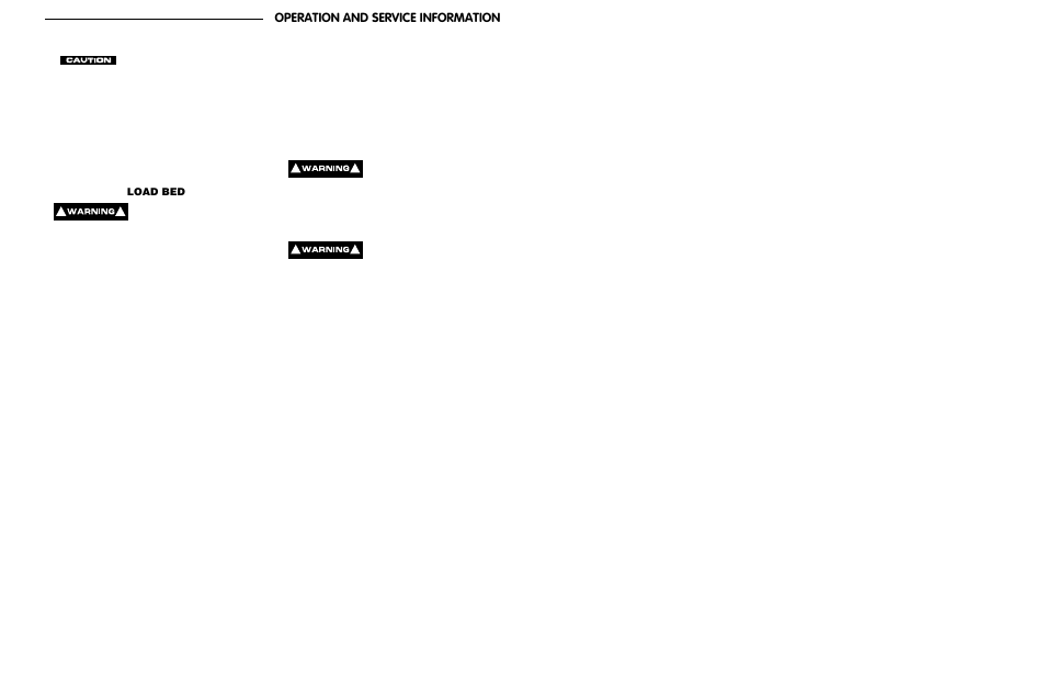 Operation and service information, Load bed | E-Z-GO ST 480 User Manual | Page 19 / 66