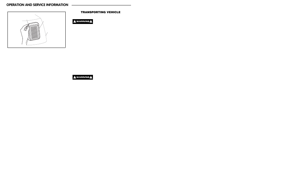 Operation and service information, Transporting vehicle | E-Z-GO ST 480 User Manual | Page 30 / 66