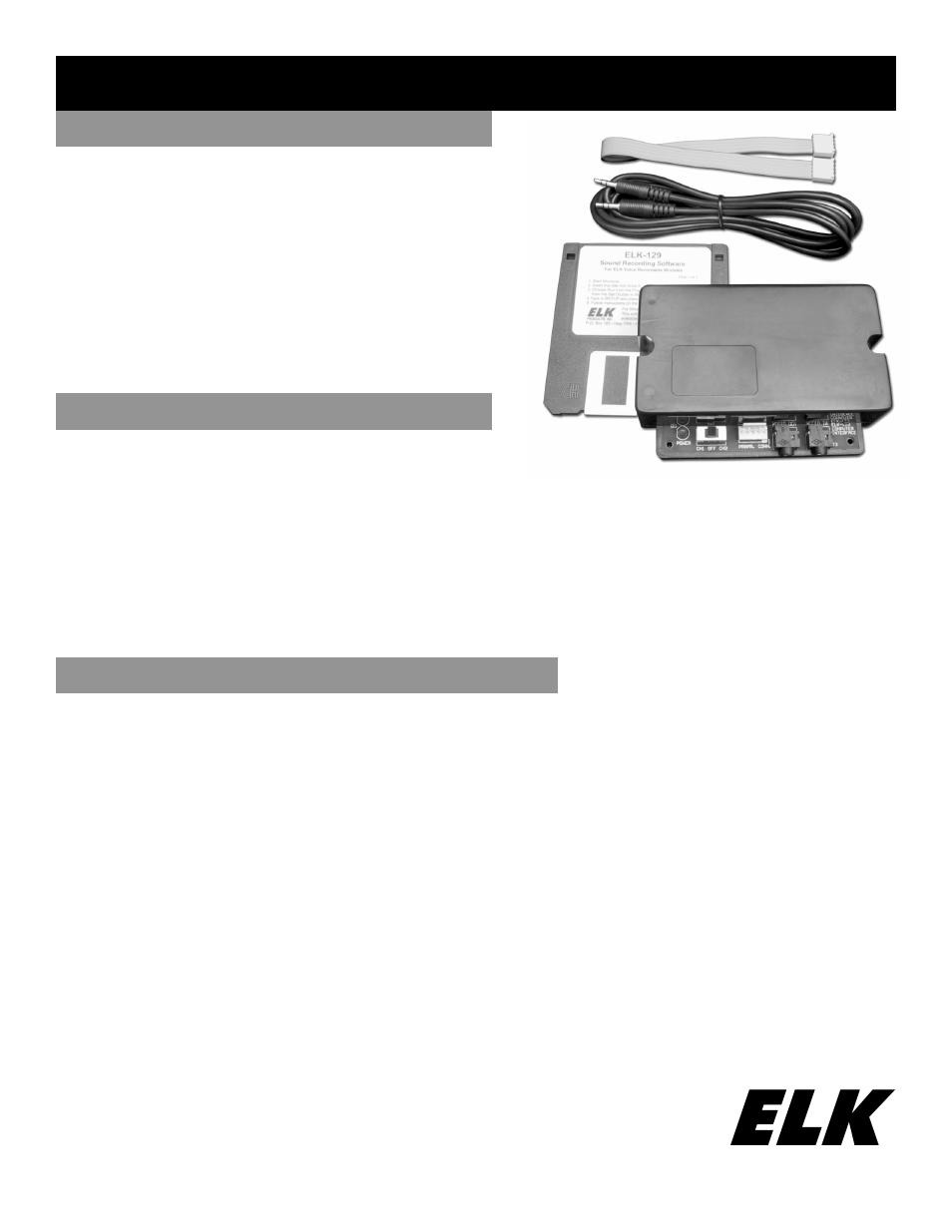 Elk 129 User Manual | 9 pages