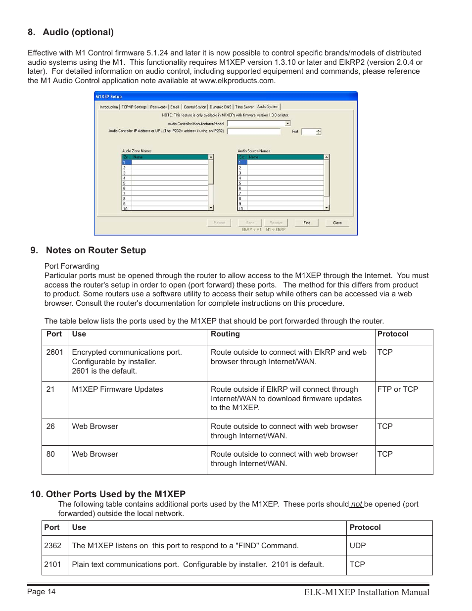Elk M1XEP User Manual | Page 14 / 26