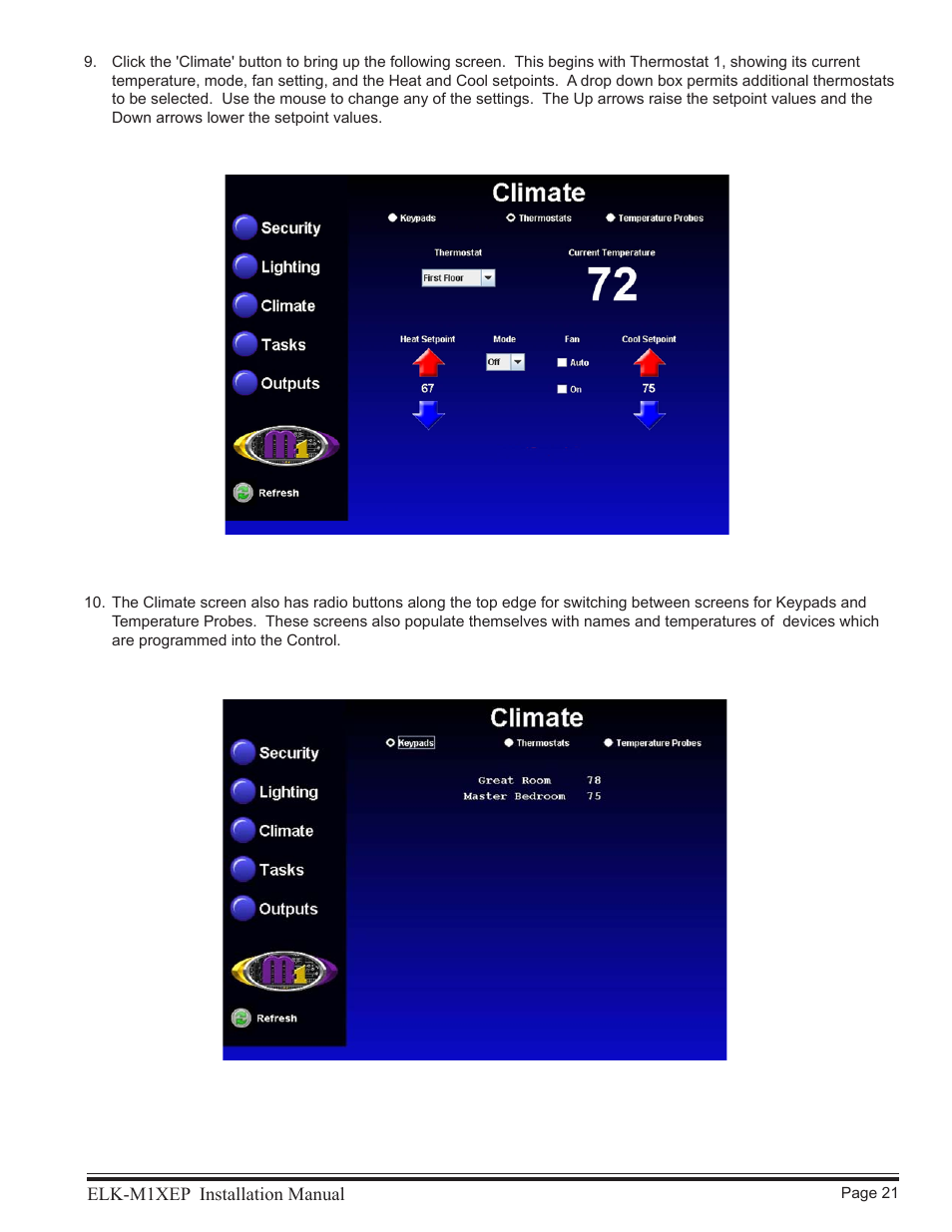 Elk M1XEP User Manual | Page 21 / 26