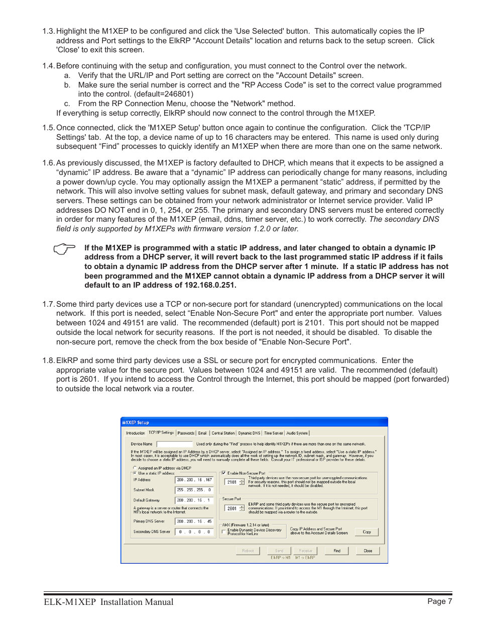 Elk M1XEP User Manual | Page 7 / 26