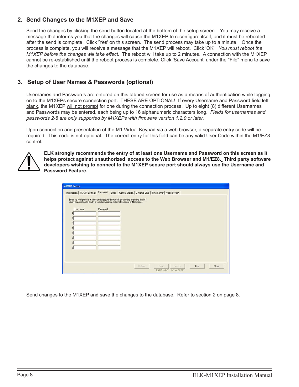 Elk M1XEP User Manual | Page 8 / 26