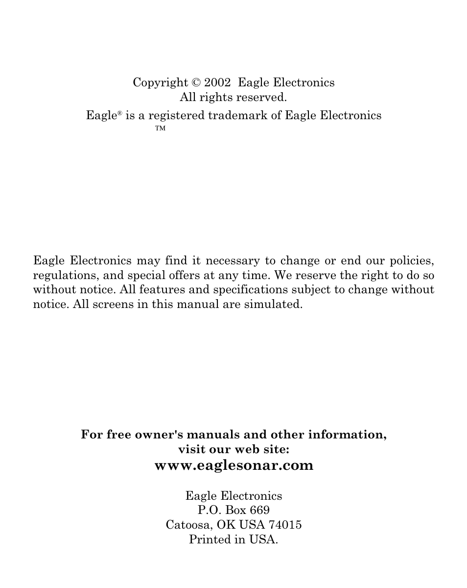 Eagle Electronics Cuda 128 Portable User Manual | Page 2 / 64