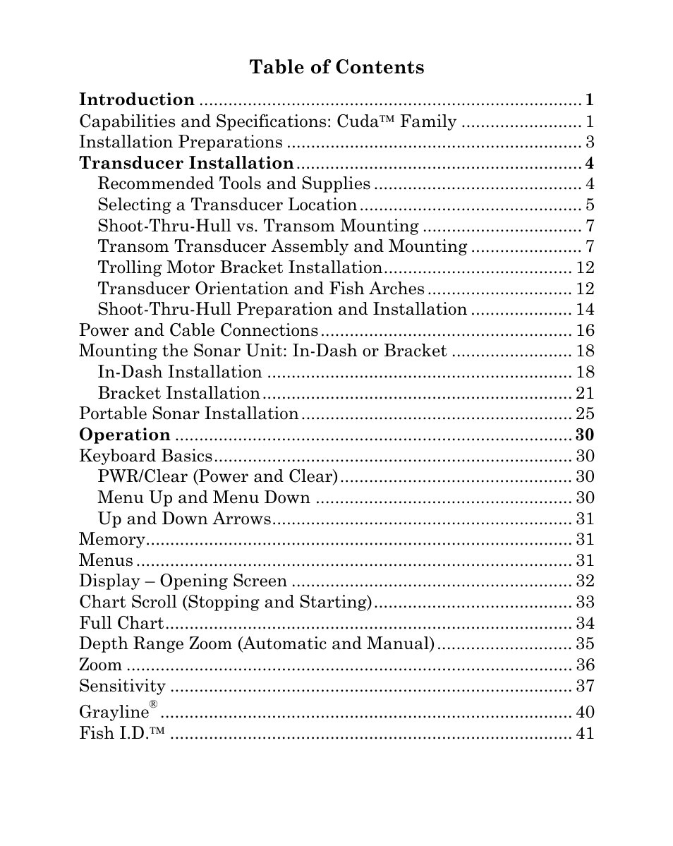 Eagle Electronics Cuda 128 Portable User Manual | Page 3 / 64