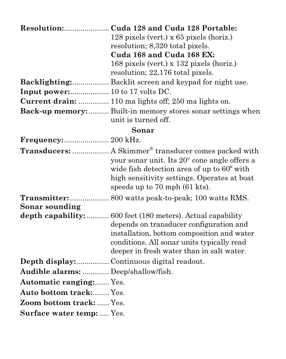 Eagle Electronics Cuda 128 Portable User Manual | Page 6 / 64