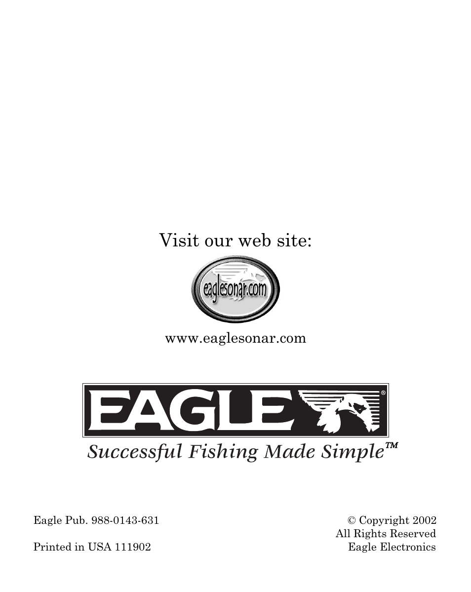 Visit our web site | Eagle Electronics Cuda 128 Portable User Manual | Page 64 / 64