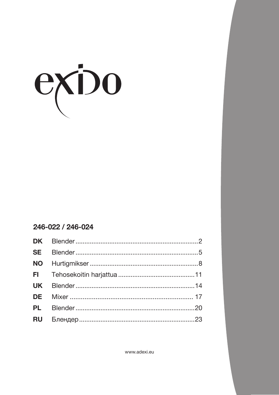 Exido 246-022 User Manual | 25 pages